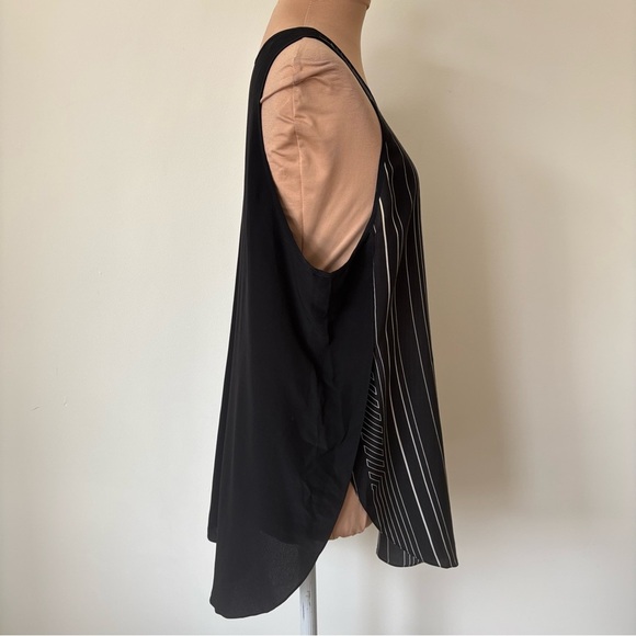 3.1 Phillip Lim Black White Striped Keyhole Silk Sleeveless Tank Blouse Size 2 - Picture 4 of 8